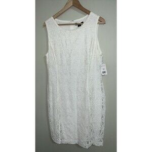 LAUREN RALPH LAUREN NWT Women's White Floral Lace Cocktail Sheath Dress Size 16